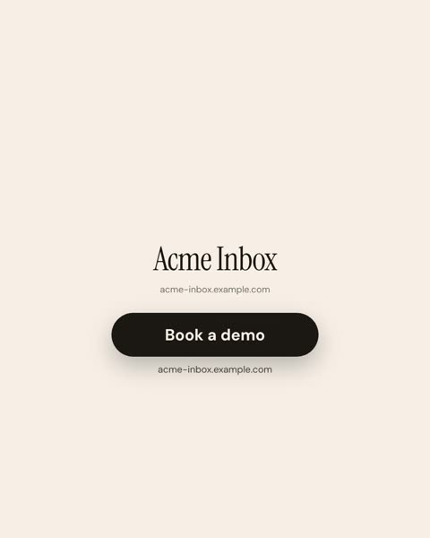 End card scene: a Book a demo pill with a cursor and the logo
