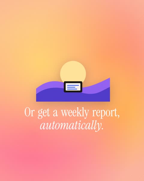 Illustration beat scene: a flat sunset illustration over a gradient